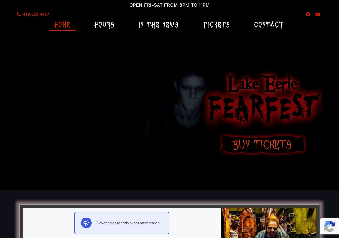 Homepage snapshot of Ghostly Manor