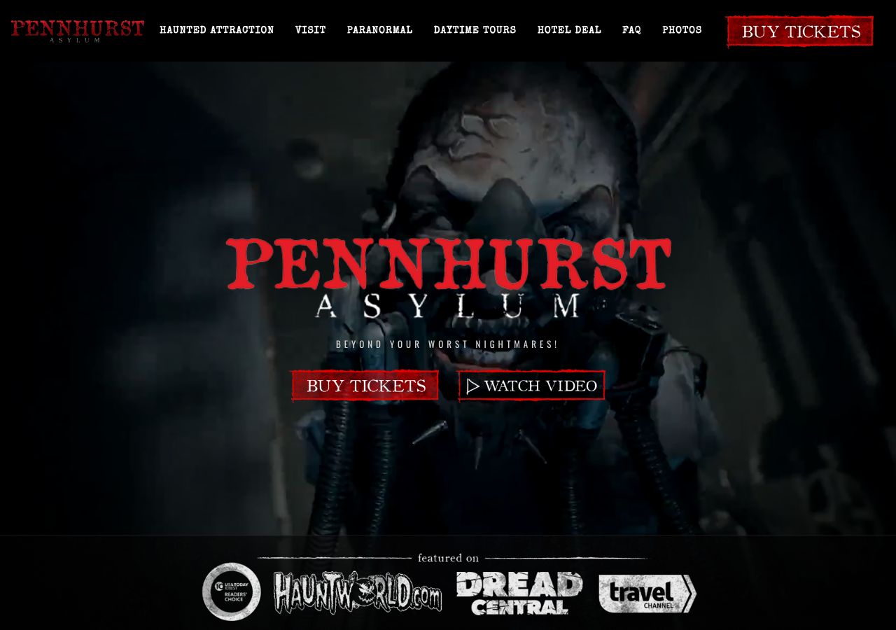Homepage snapshot of Pennhurst Asylum