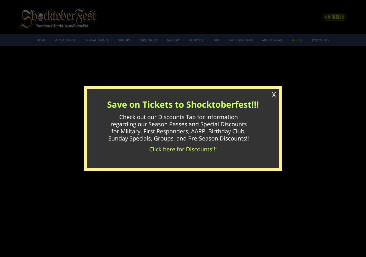 Homepage snapshot of Shocktoberfest