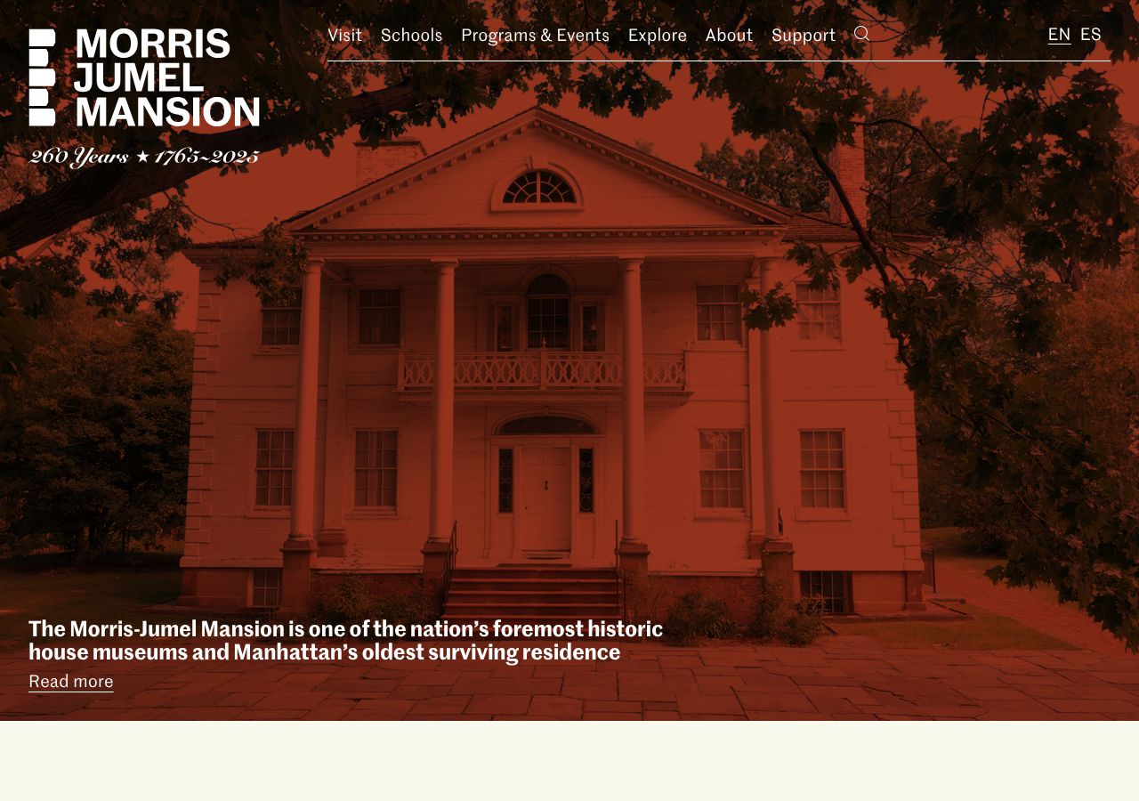 Homepage snapshot of Morris–Jumel Mansion
