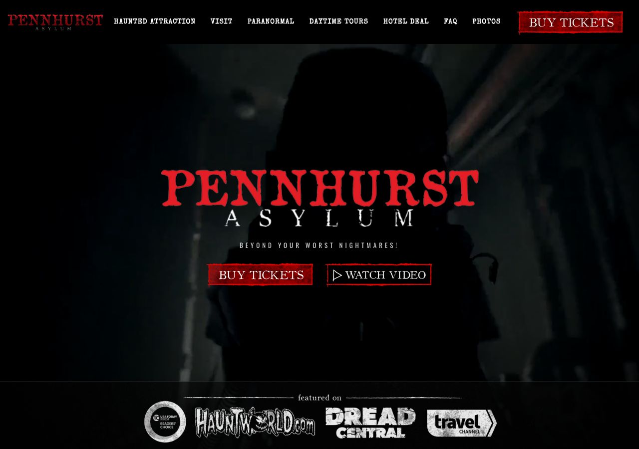 Homepage snapshot of Pennhurst State School and Hospital
