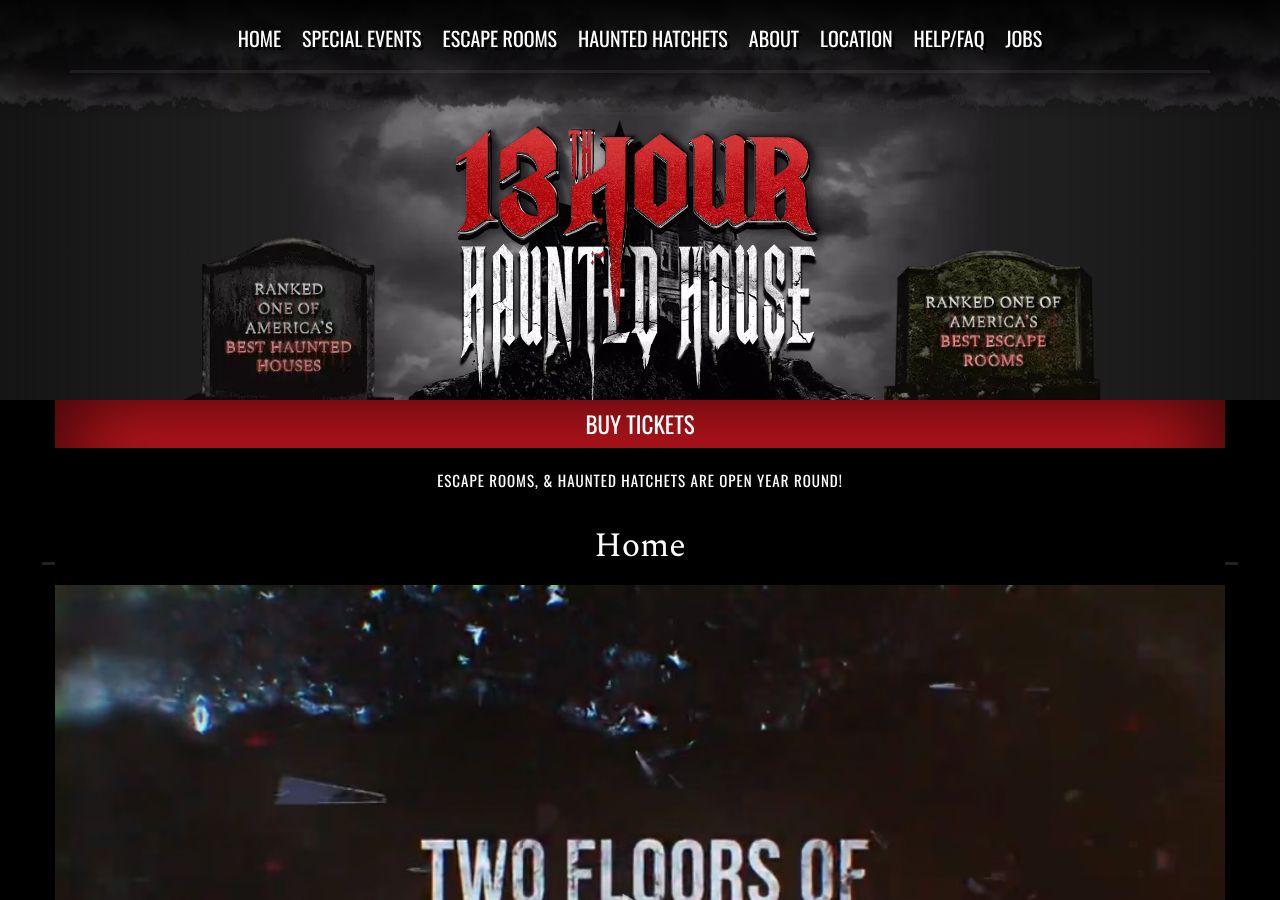 Homepage snapshot of 13th Hour Haunted House