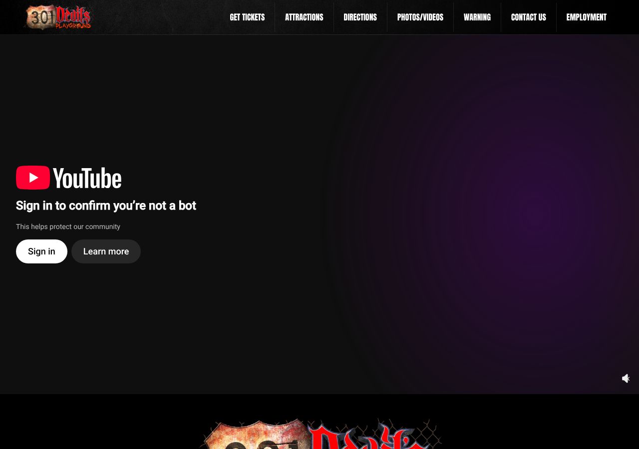 Homepage snapshot of 301 Devils Playground Haunted Attraction
