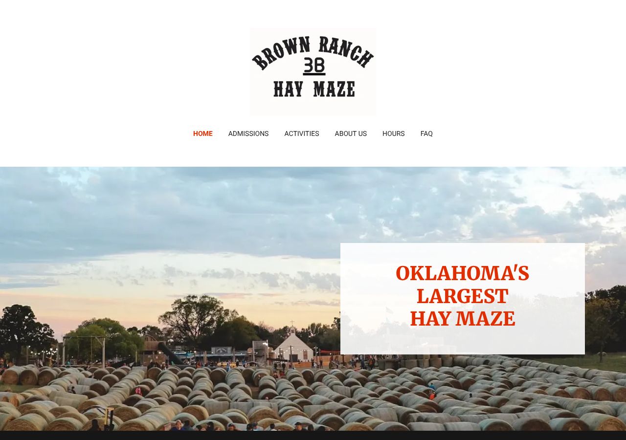 Homepage snapshot of 3B Brown Ranch Hay Maze
