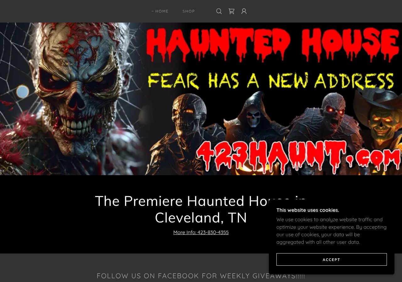 Homepage snapshot of 423Haunt - Haunted House Of Cleveland, TN