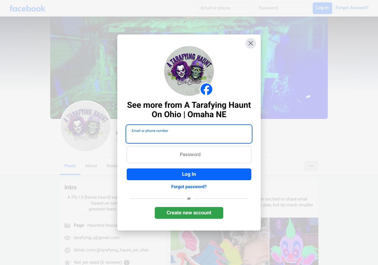 Homepage snapshot of A Tarafying Haunt on Ohio