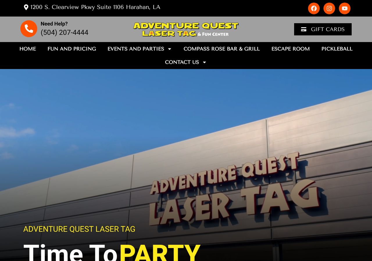 Homepage snapshot of Adventure Quest Laser Tag