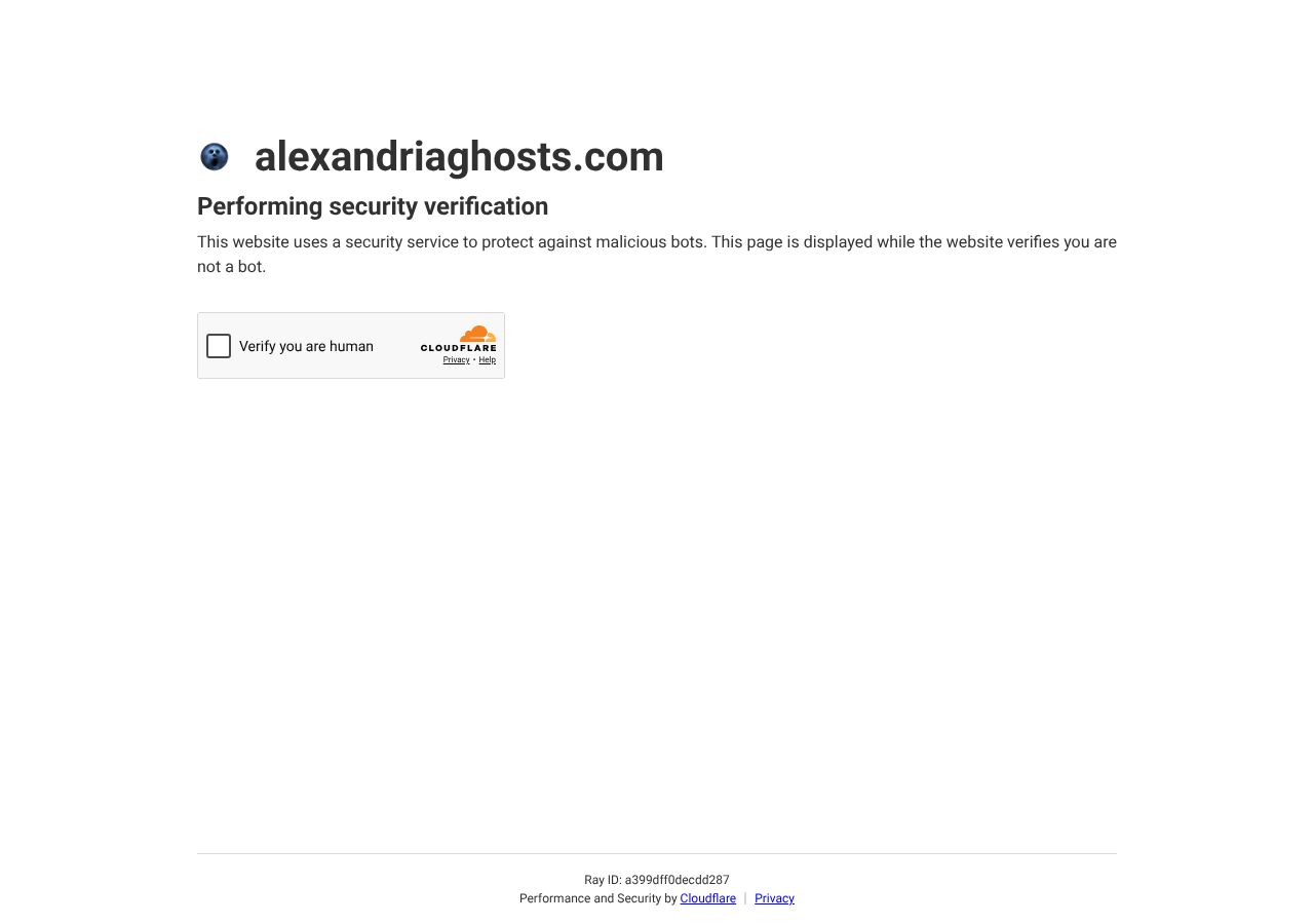 Homepage snapshot of Alexandria Ghosts: Ghost Tours & Haunted Pub Crawls