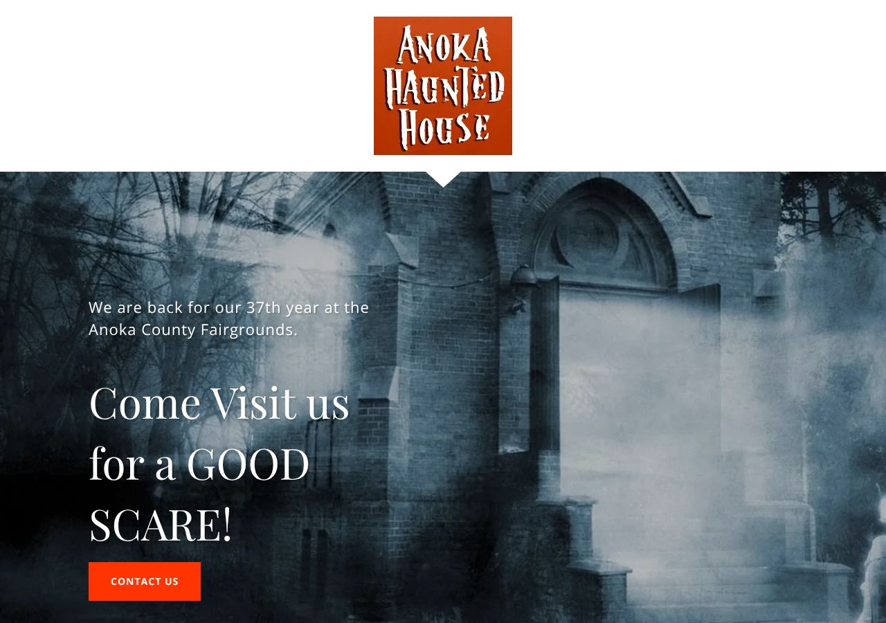 Homepage snapshot of Anoka Haunted House