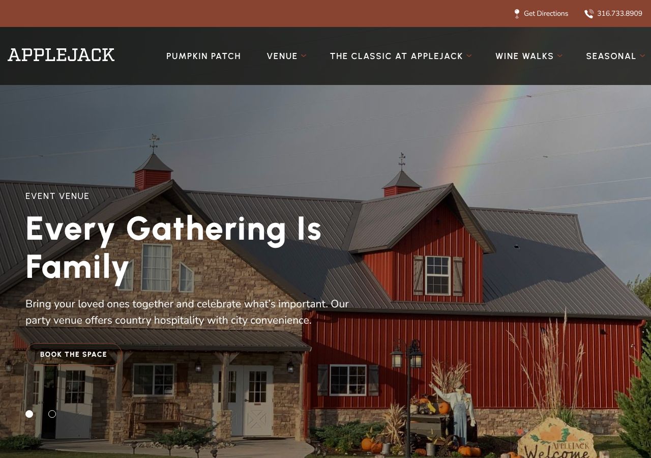 Homepage snapshot of Applejack Pumpkin Patch