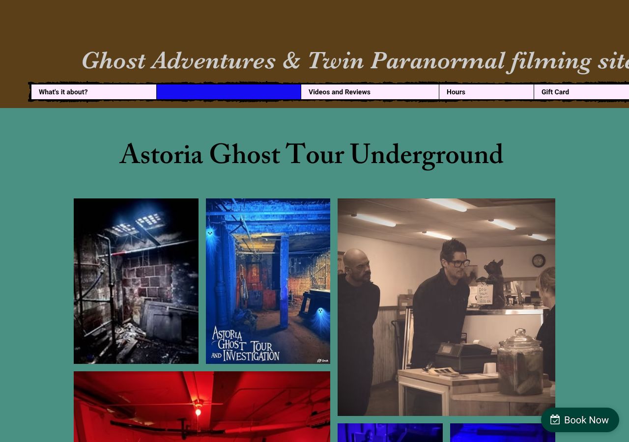 Homepage snapshot of Astoria Ghost Tour -Underground