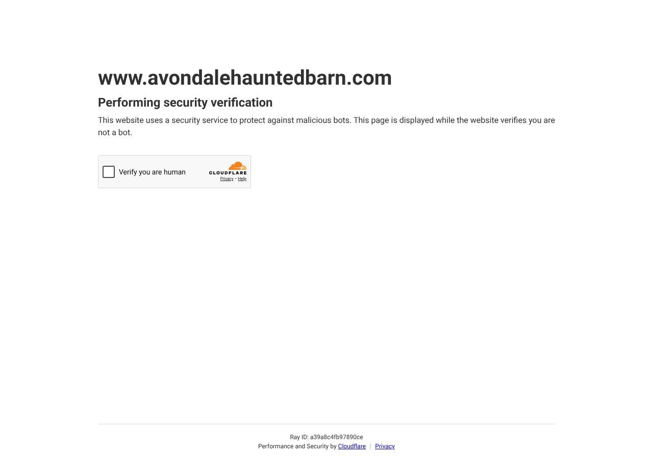 Homepage snapshot of Avondale Haunted Barn