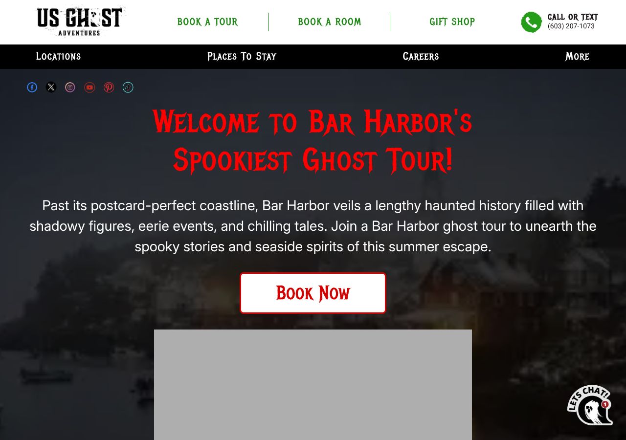Homepage snapshot of Bar Harbor Haunts: Ghost Tours and Haunted Pub Crawls