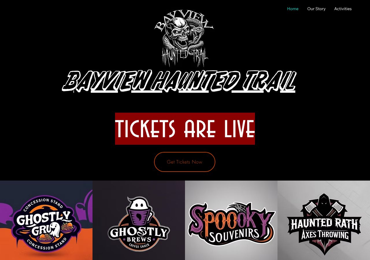Homepage snapshot of Bayview Haunted Trail