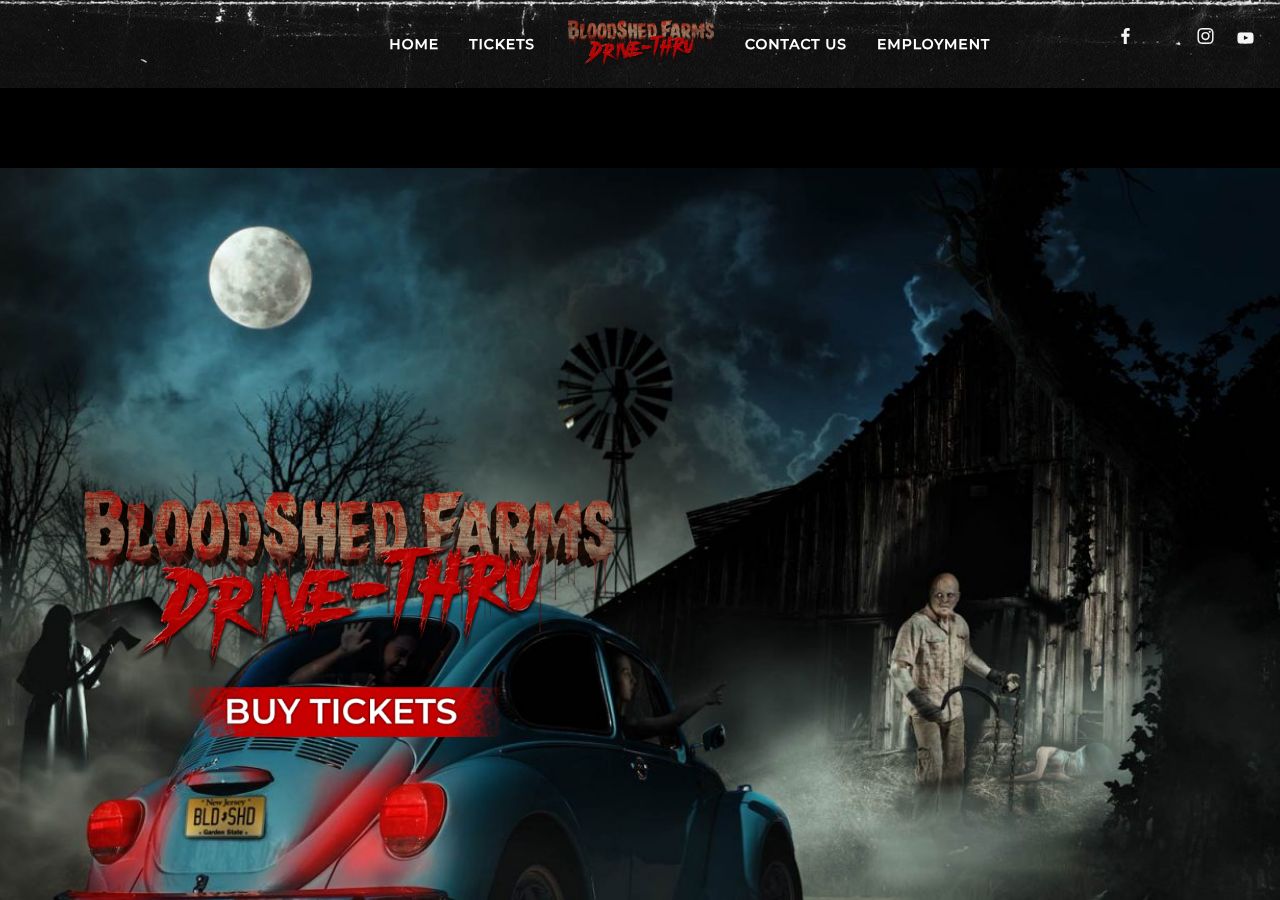 Homepage snapshot of BloodShed Farms Haunted Drive-Thru