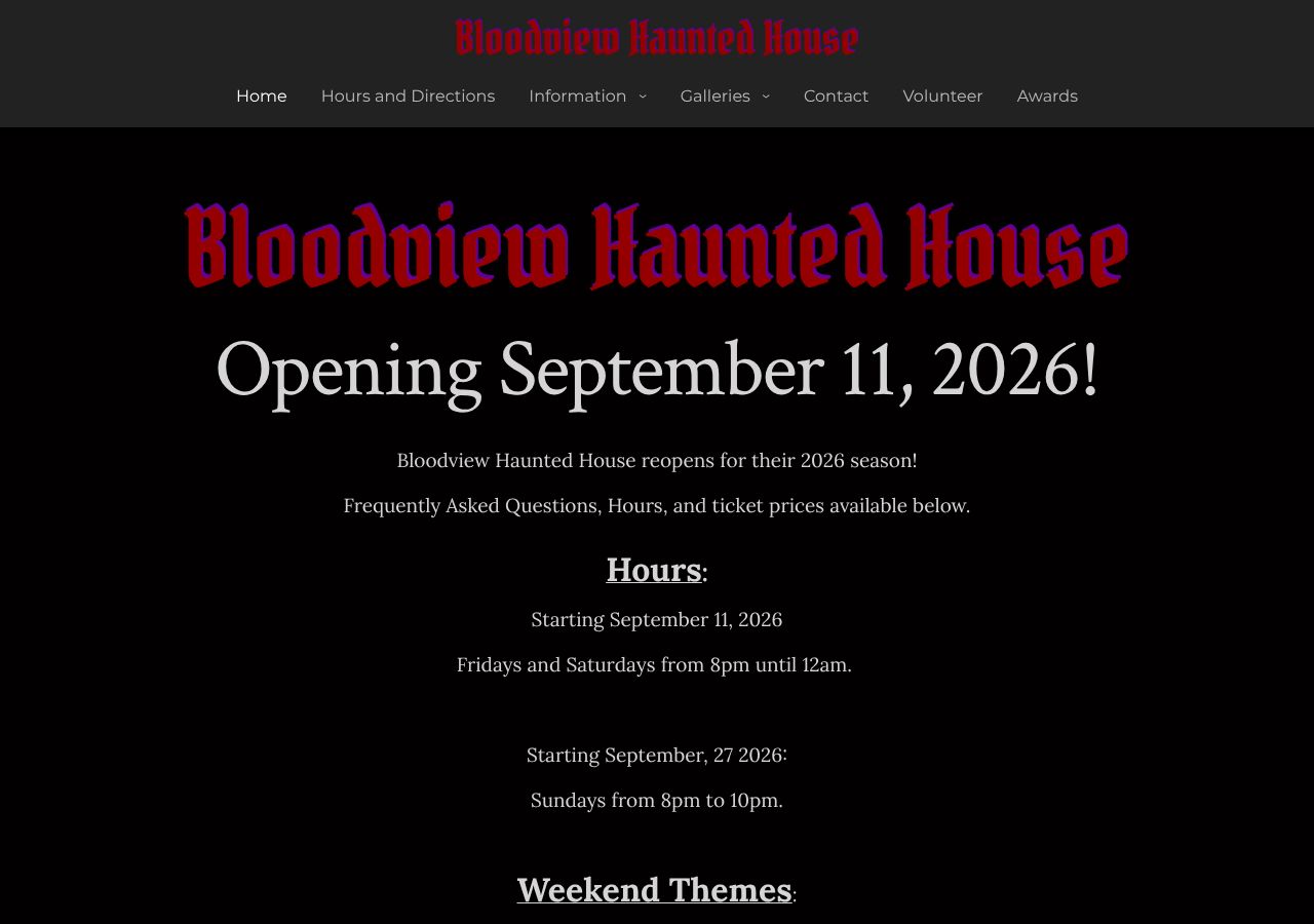 Homepage snapshot of Bloodview Haunted House