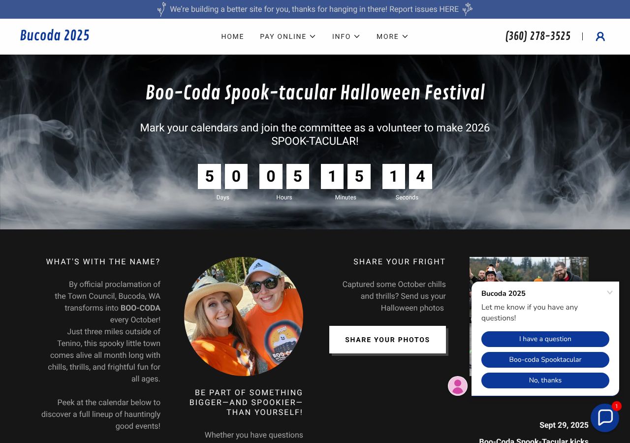 Homepage snapshot of BOO-Coda Haunted House