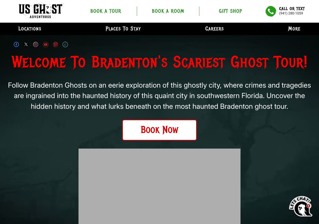 Homepage snapshot of Bradenton Ghosts Haunted Ghost Tours