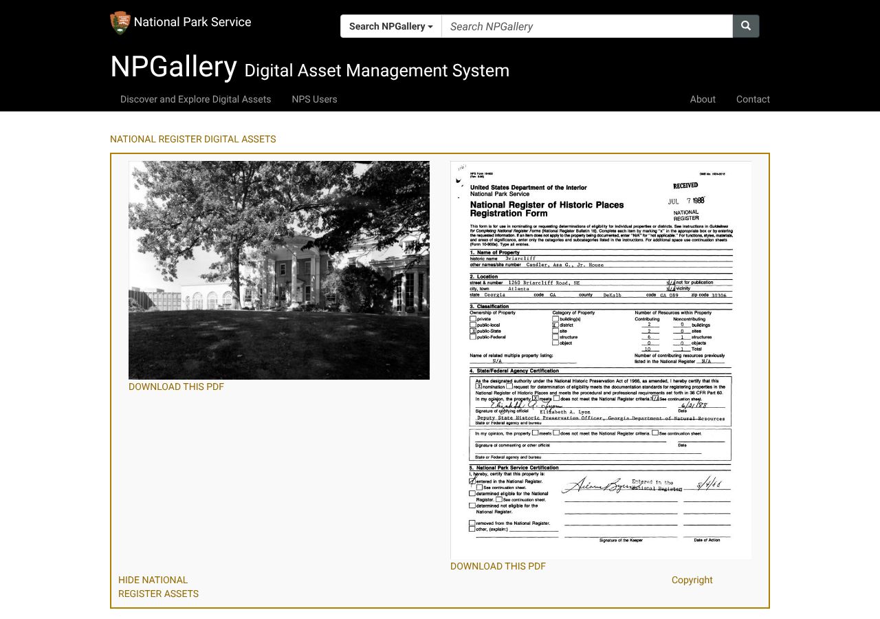 Homepage snapshot of Briarcliff (Mansion)