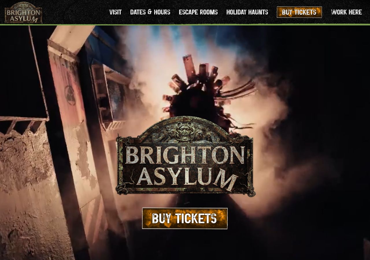 Homepage snapshot of Brighton Asylum
