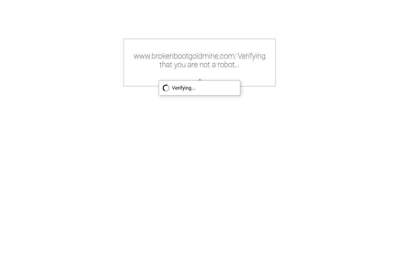 Homepage snapshot of Broken Boot Gold Mine