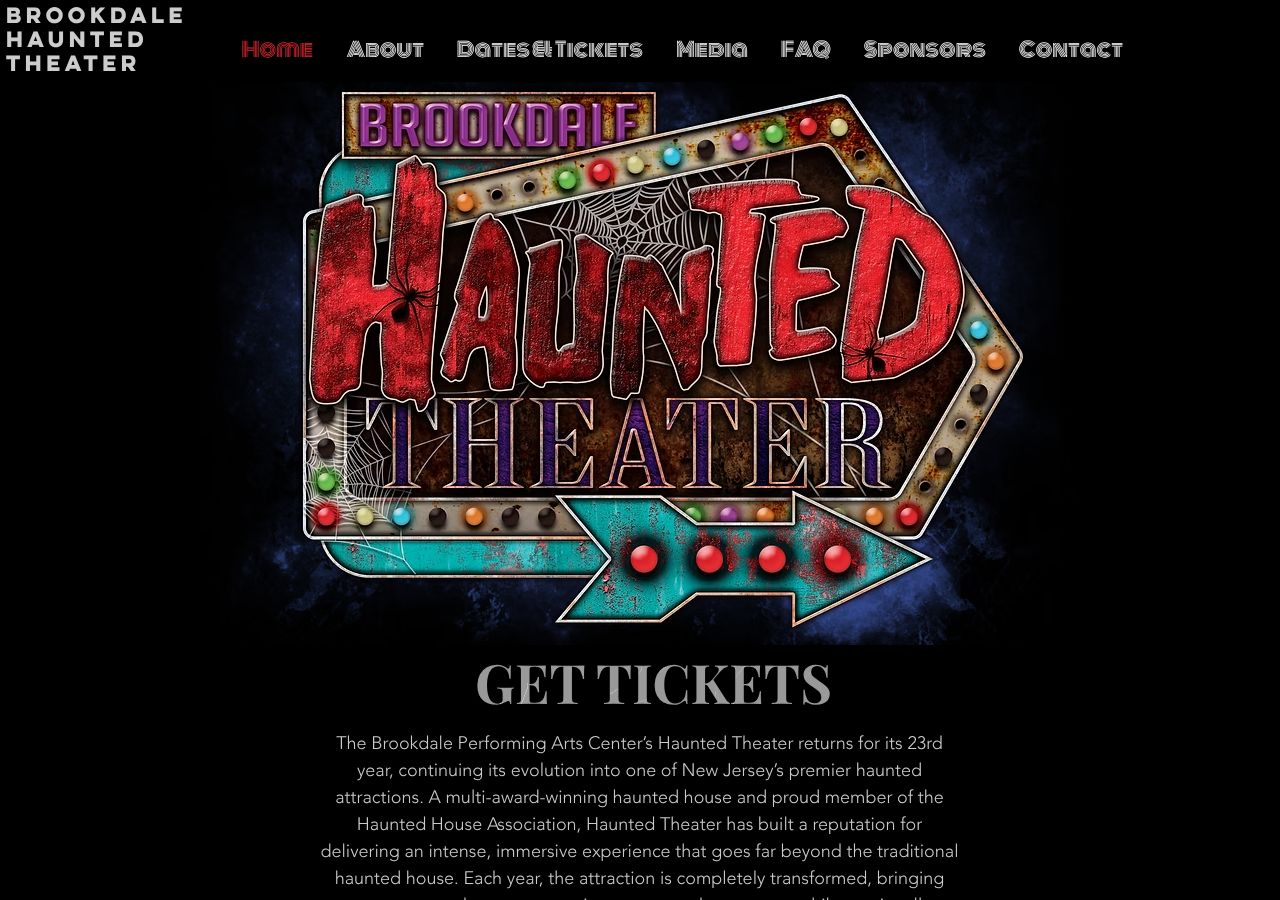 Homepage snapshot of Brookdale Haunted Theater