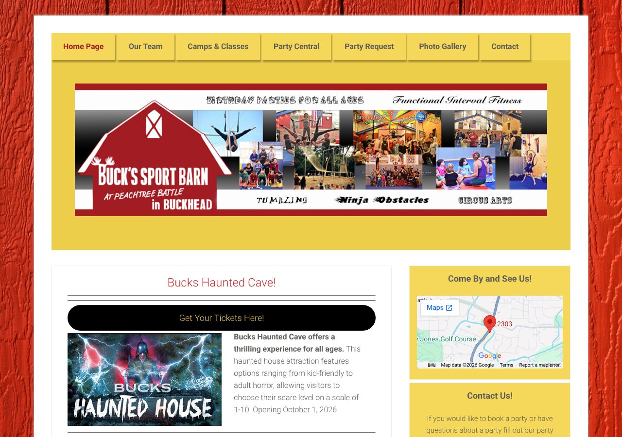 Homepage snapshot of Bucks haunted house