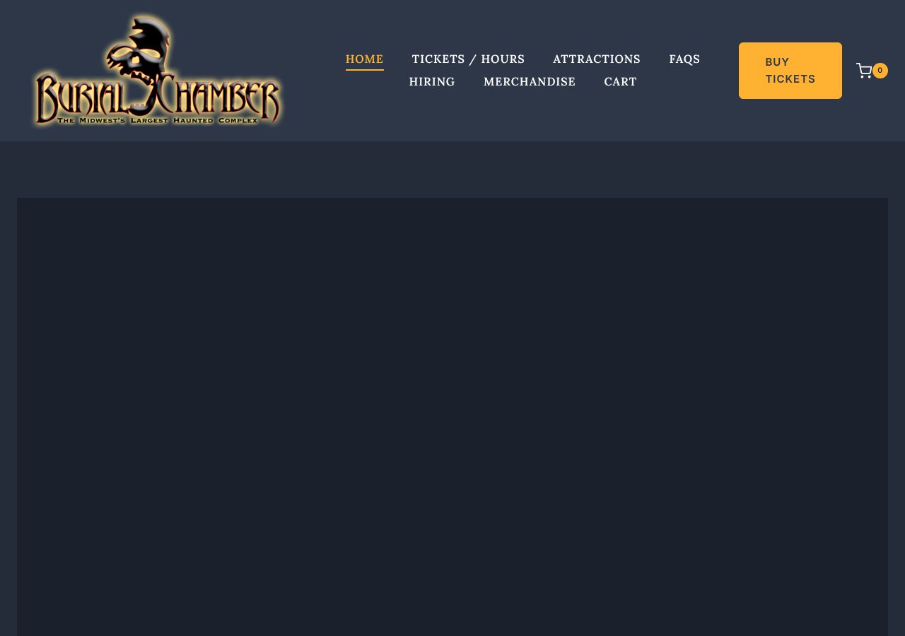 Homepage snapshot of Burial Chamber Haunted House Complex