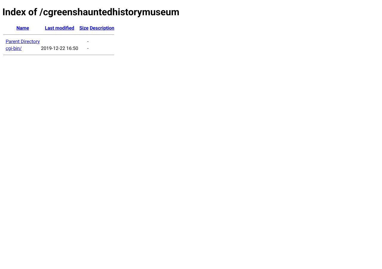 Homepage snapshot of C. Green’s haunted history museum