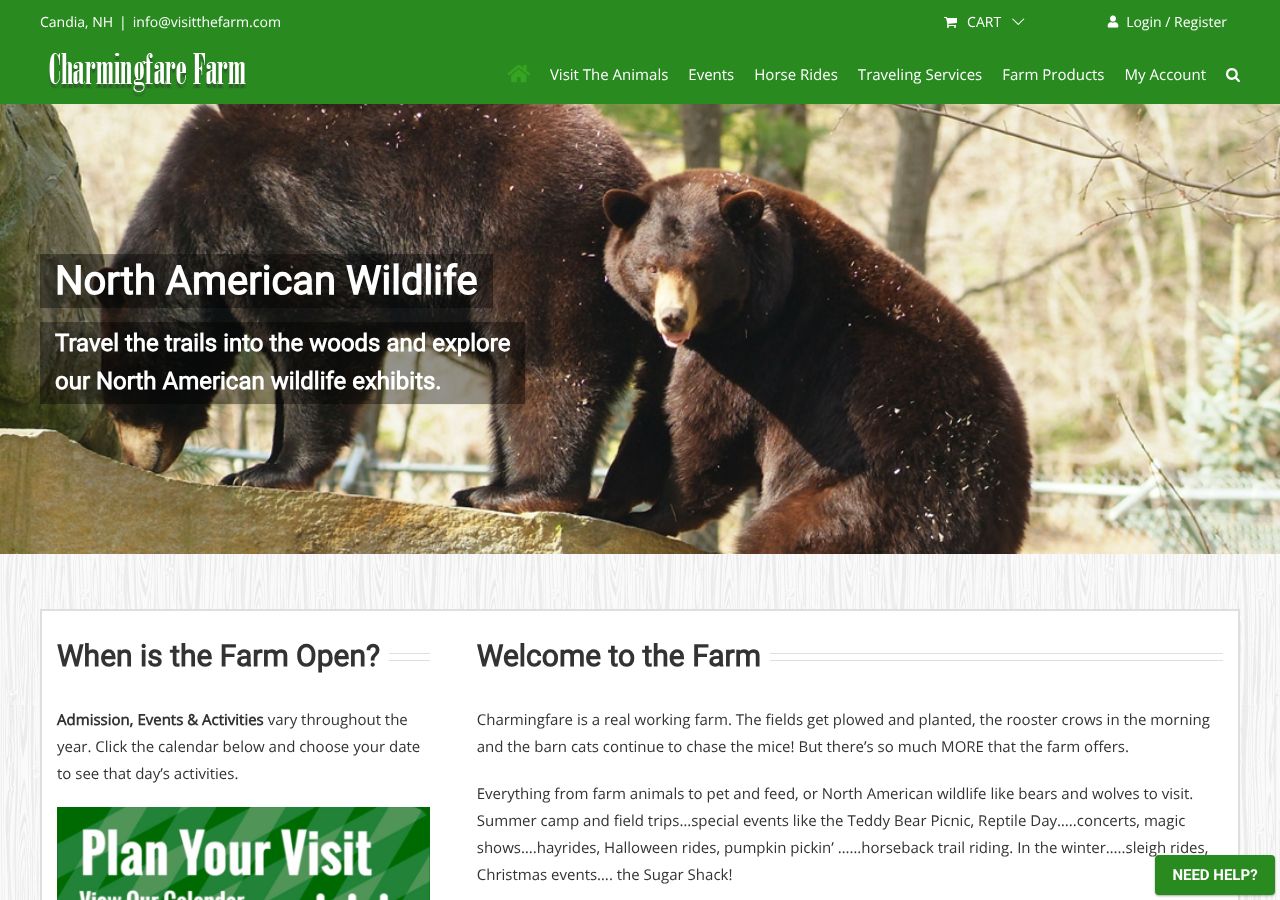 Homepage snapshot of Charmingfare Farm