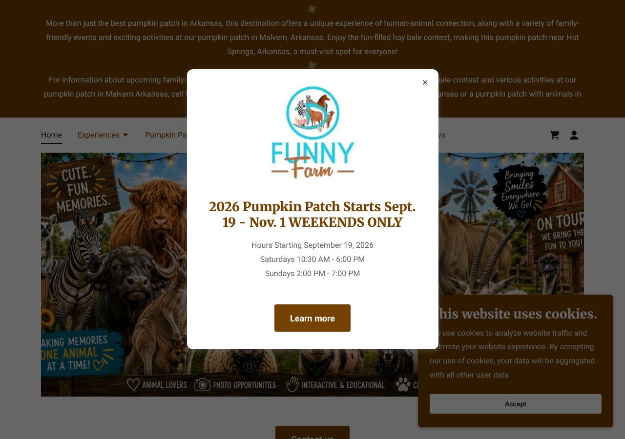 Homepage snapshot of Circle D Funny Farm