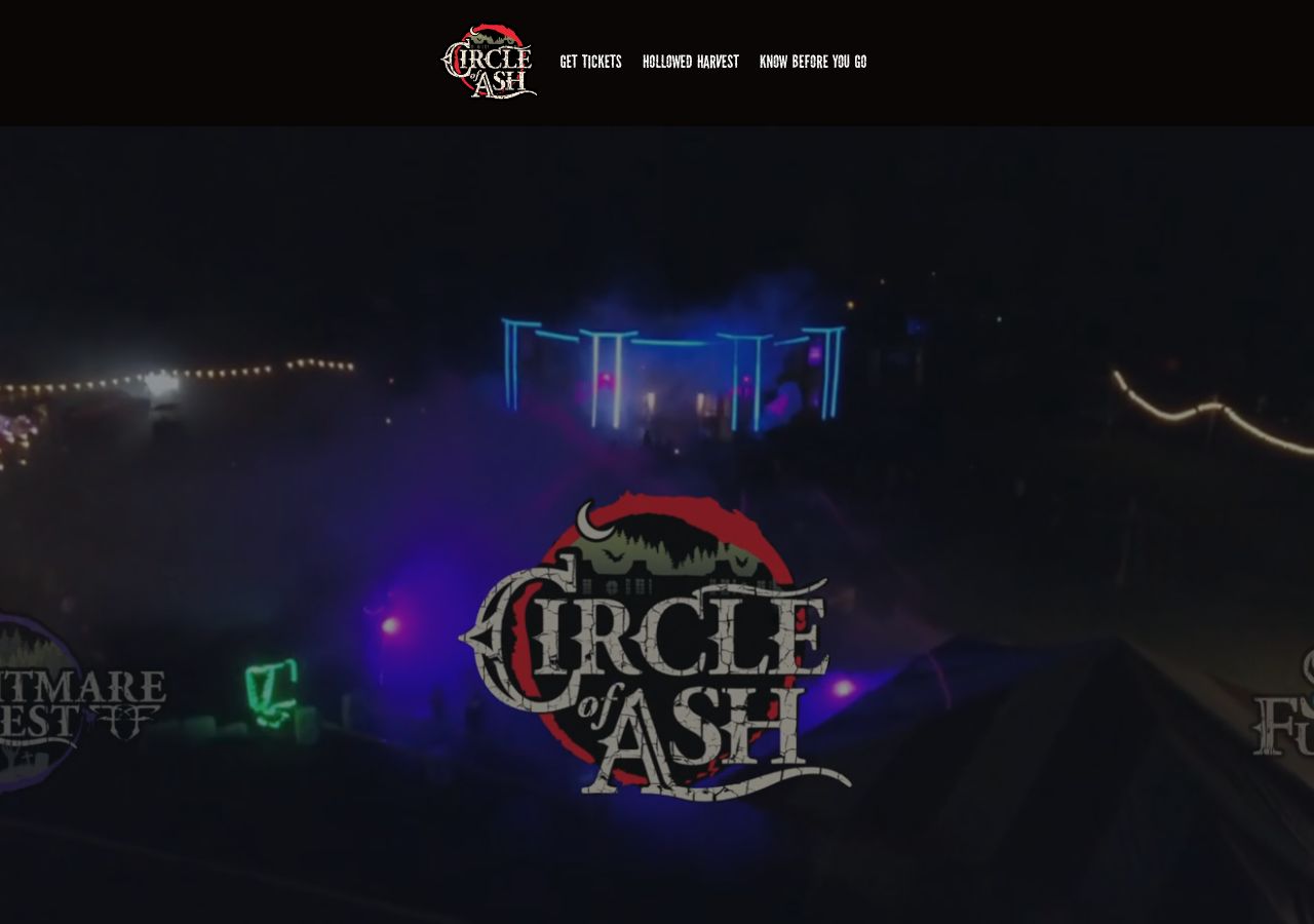 Homepage snapshot of Circle of Ash Haunted Attraction