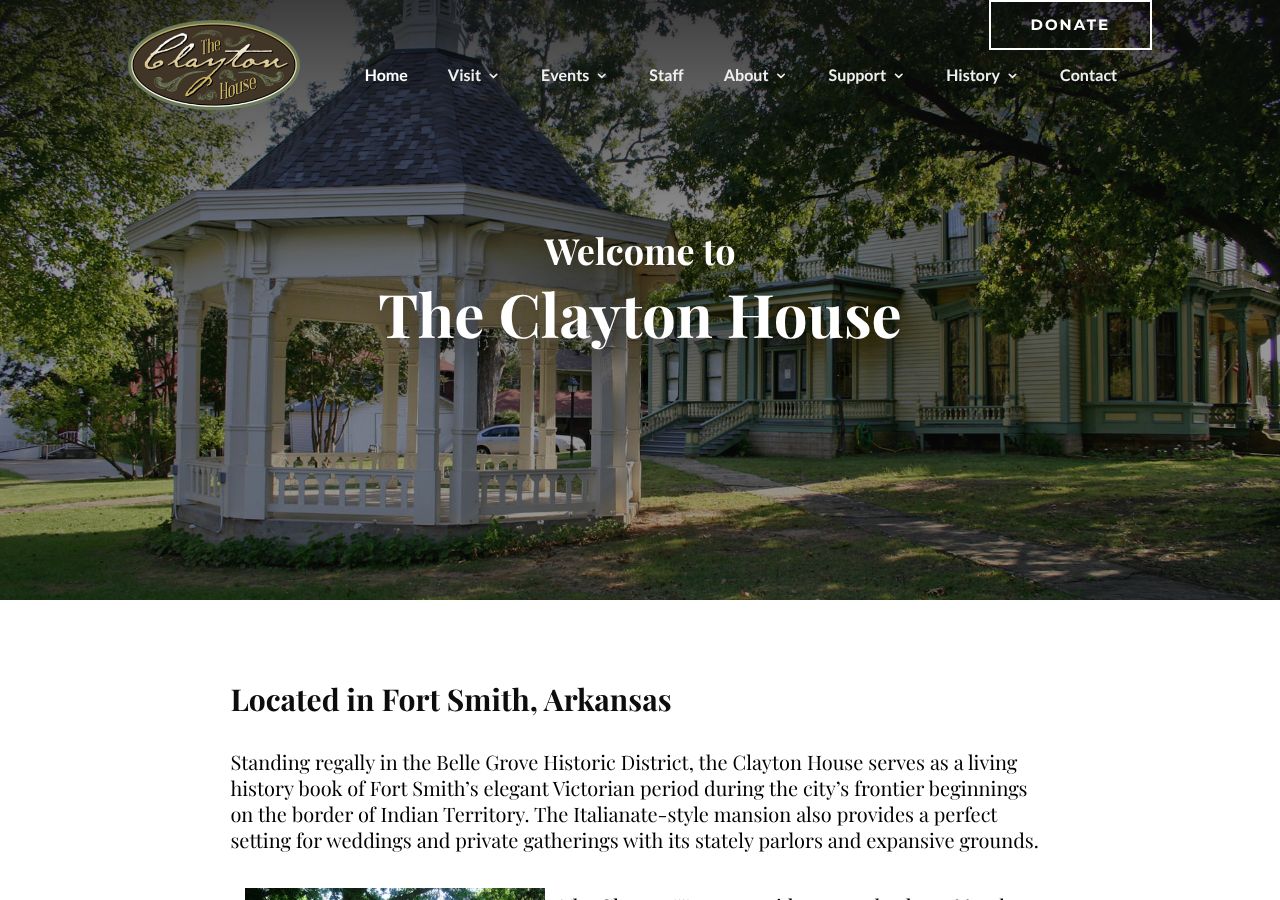 Homepage snapshot of Clayton House