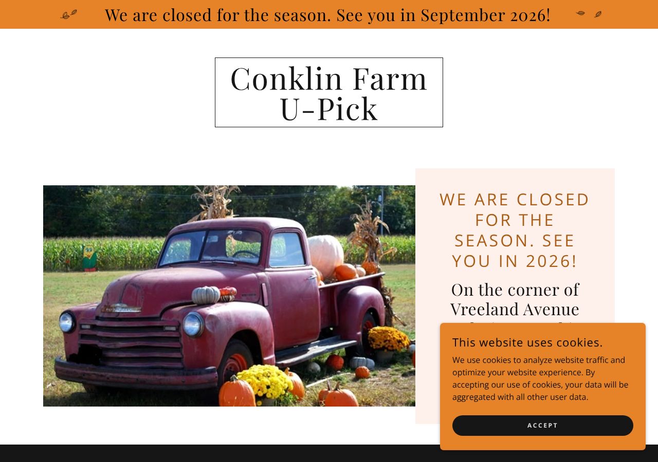 Homepage snapshot of Conklin Farm U-Pick