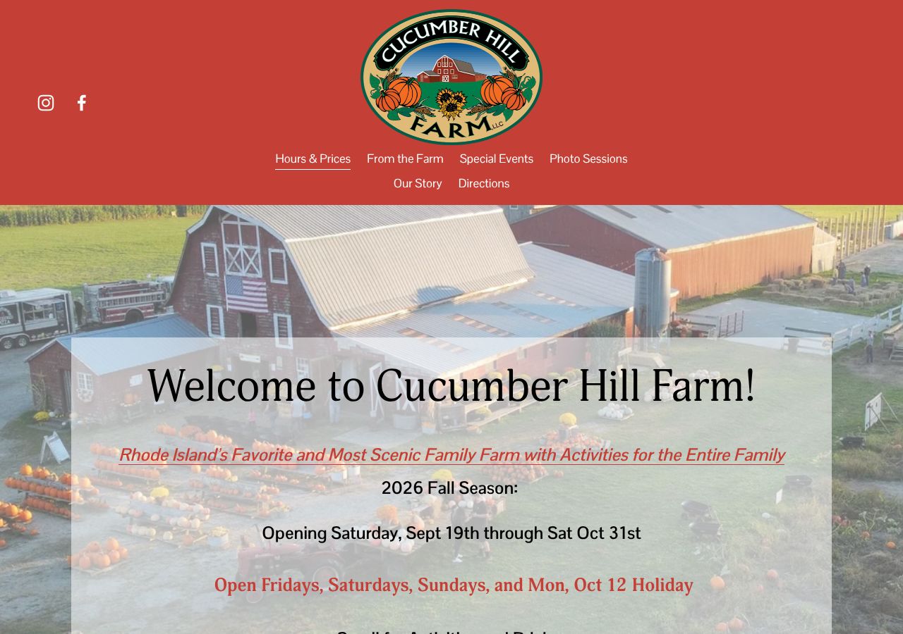 Homepage snapshot of Cucumber Hill Farm