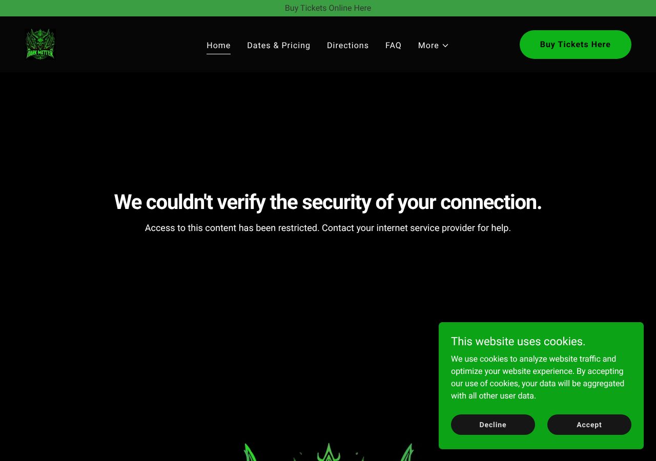 Homepage snapshot of Dark Matter Scream Works