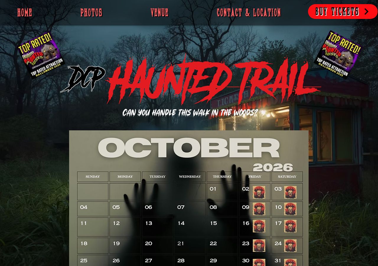 Homepage snapshot of DCP Haunted Trail