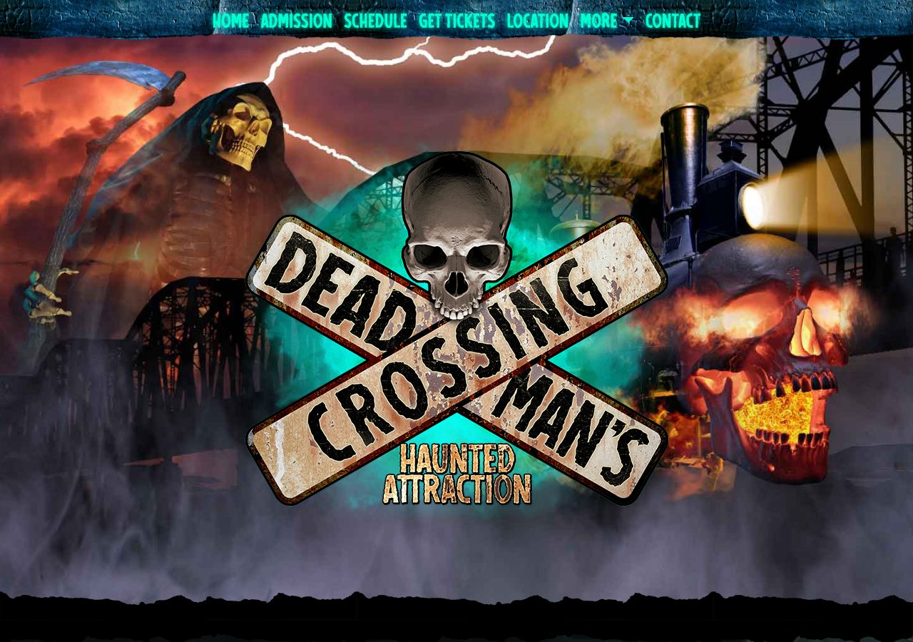 Homepage snapshot of Dead Man's Crossing Haunted Attraction