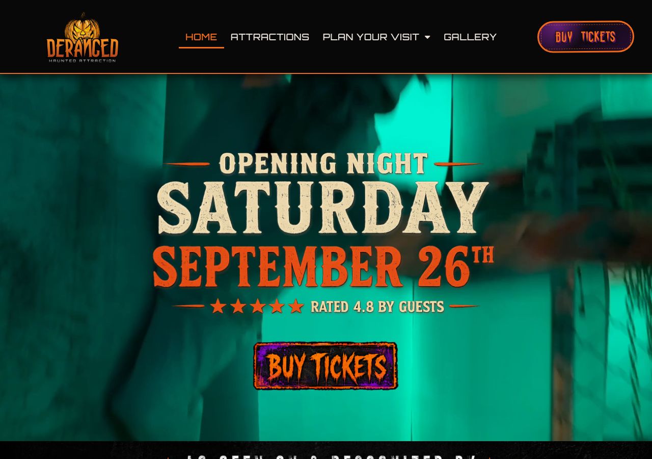 Homepage snapshot of Deranged Haunt