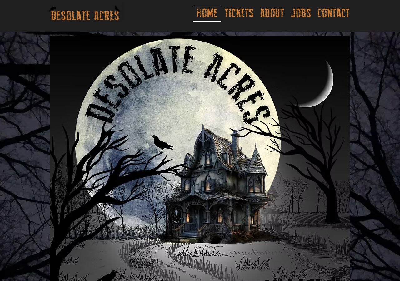 Homepage snapshot of Desolate Acres