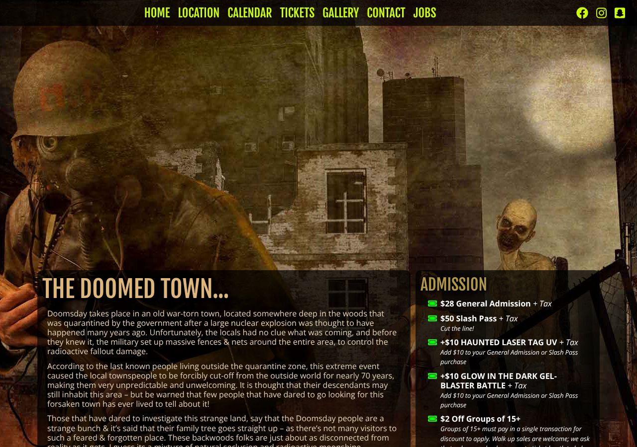Homepage snapshot of Doomsday Haunt
