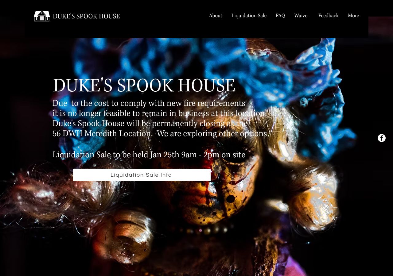 Homepage snapshot of Duke's Spook House