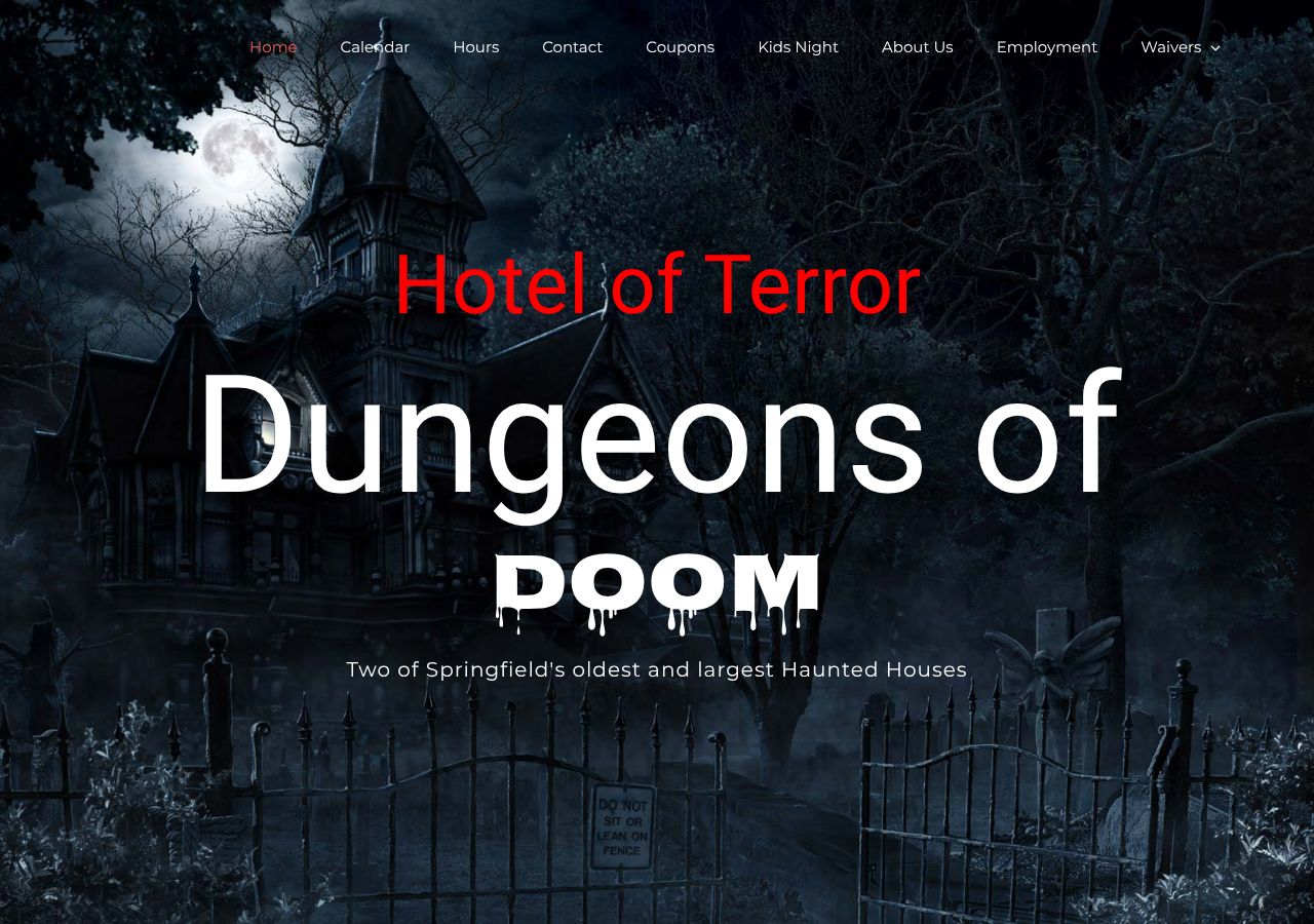 Homepage snapshot of Dungeons Of Doom