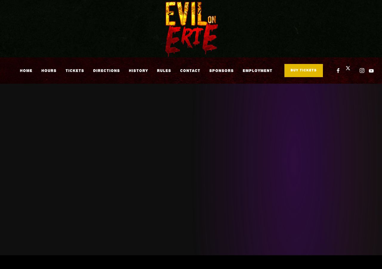 Homepage snapshot of Evil on Erie