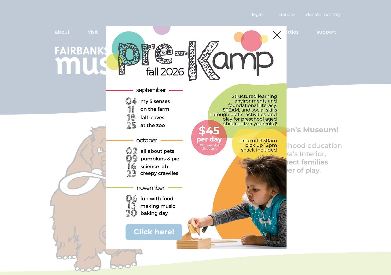 Homepage snapshot of Fairbanks Children's Museum