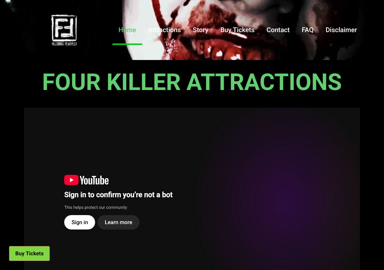 Homepage snapshot of Fallsburg Fearplex