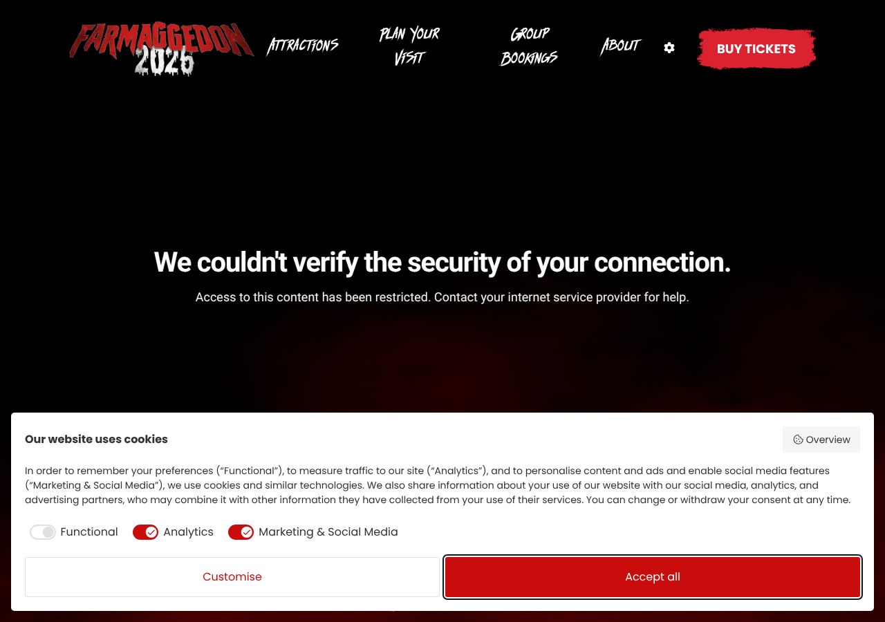 Homepage snapshot of Farmaggedon