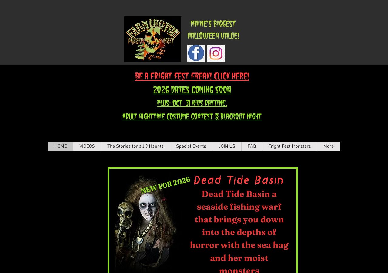 Homepage snapshot of Farmington Fright Fest