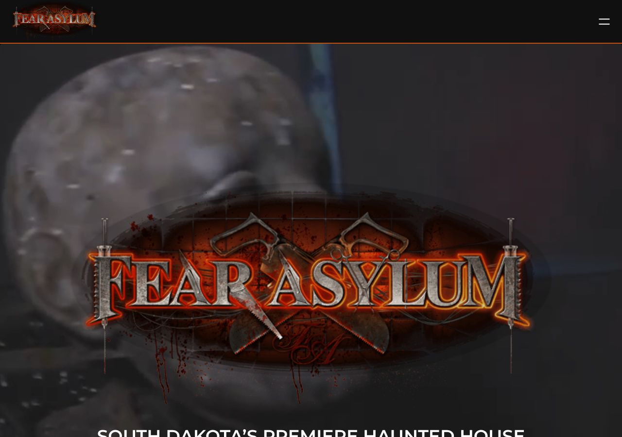 Homepage snapshot of Fear Asylum Haunted House