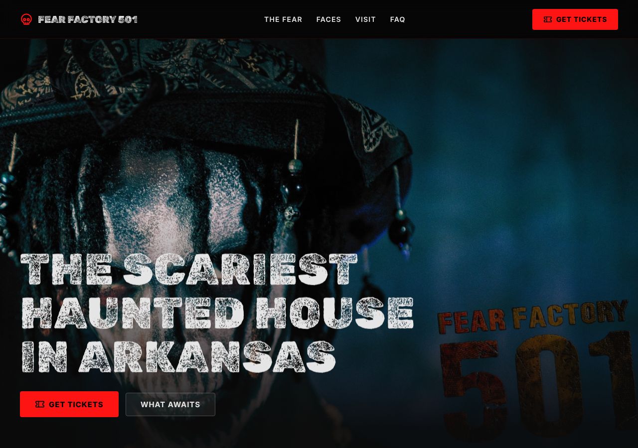 Homepage snapshot of Fear Factory 501